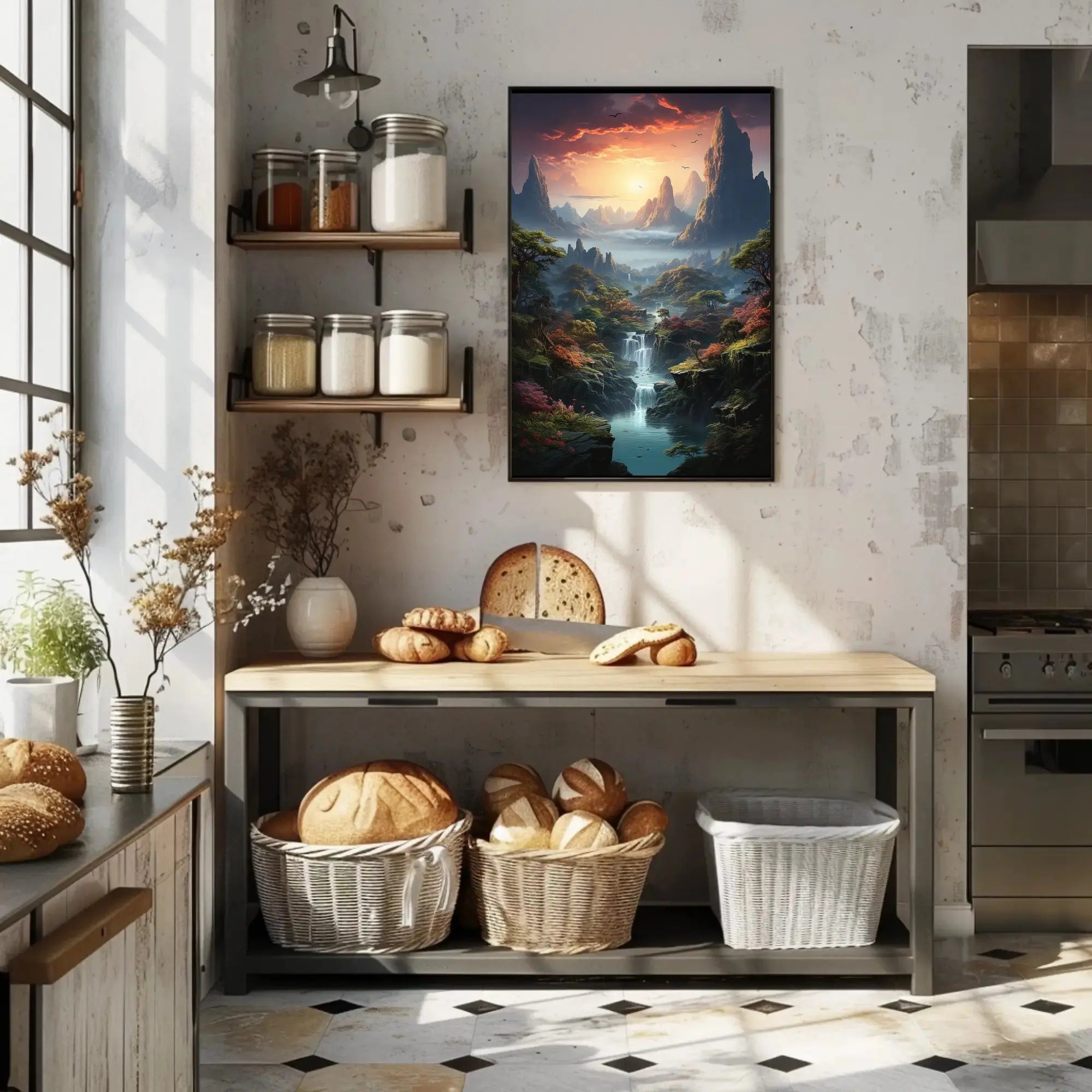 Mystical Realm Fantasy Landscape Artistic Poster PosterGoat