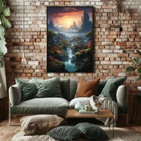 Mystical Realm Fantasy Landscape Artistic Poster PosterGoat