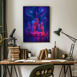 Mystical Russian Cathedral Surreal Dreamscape Artistic Poster PosterGoat
