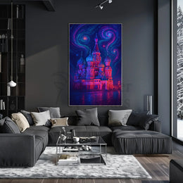 Mystical Russian Cathedral Surreal Dreamscape Artistic Poster PosterGoat