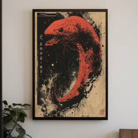 Mystical Serpent Chaos Ink Art Cultural Poster PosterGoat