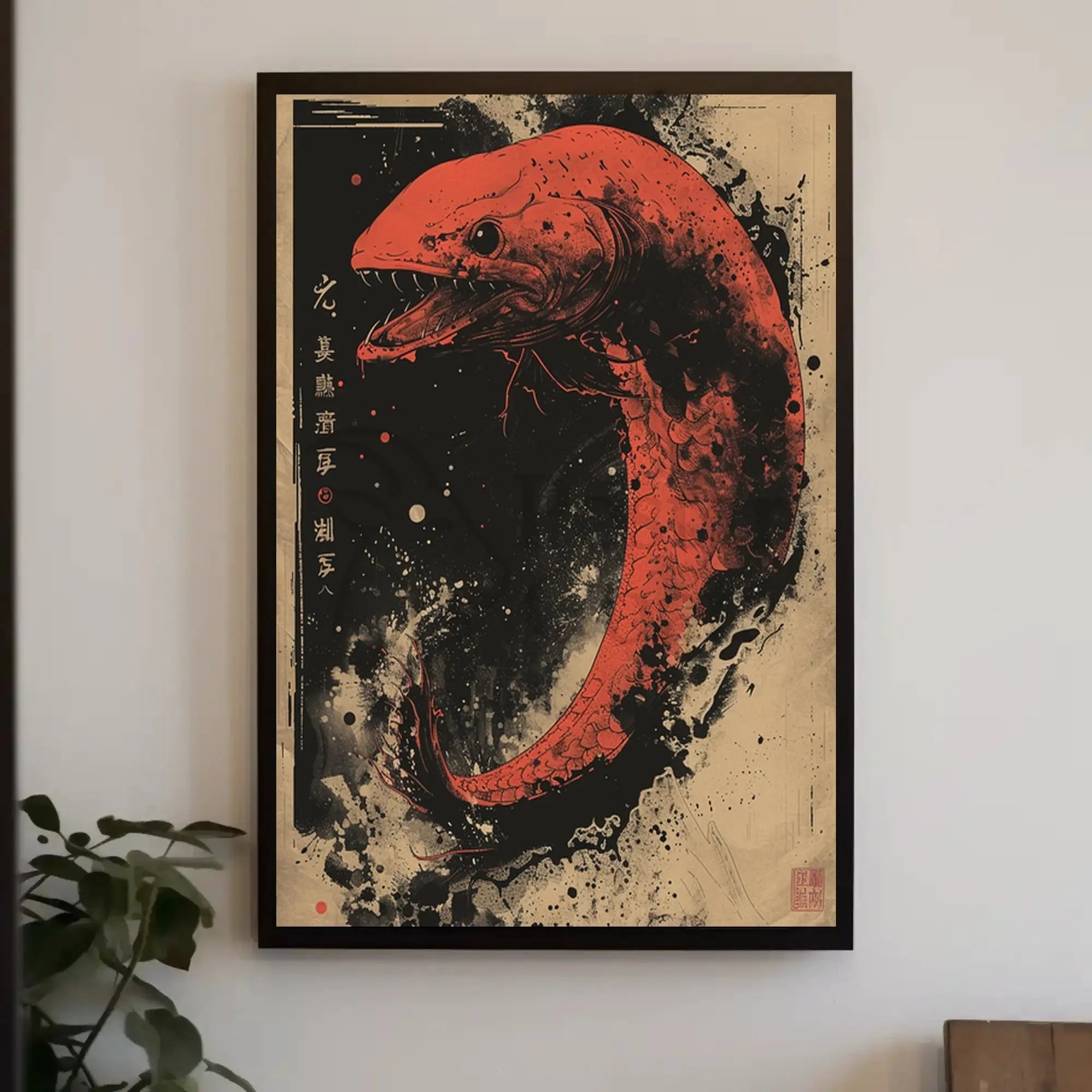 Mystical Serpent Chaos Ink Art Cultural Poster PosterGoat