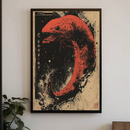 Mystical Serpent Chaos Ink Art Cultural Poster PosterGoat
