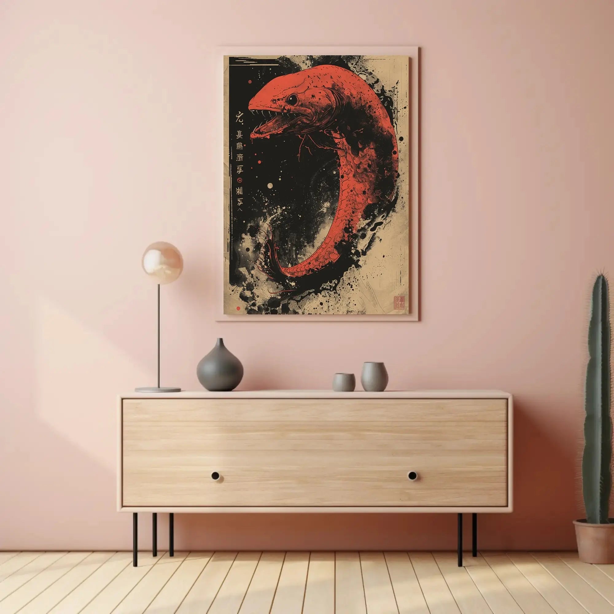 Mystical Serpent Chaos Ink Art Cultural Poster PosterGoat