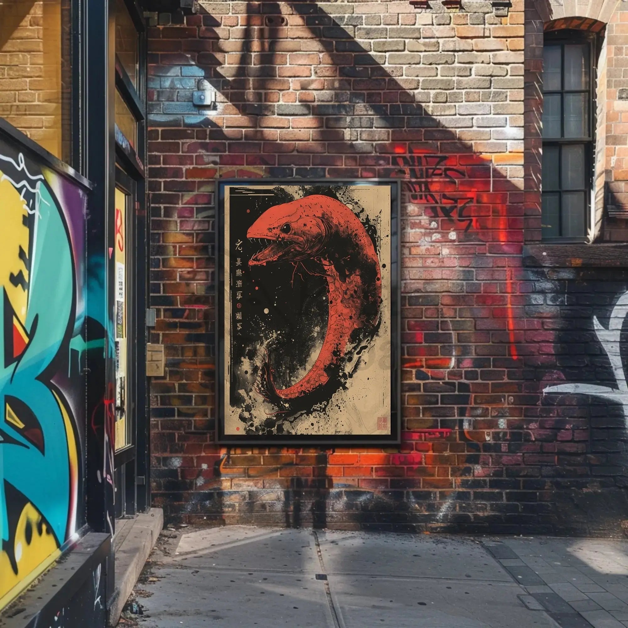 Mystical Serpent Chaos Ink Art Cultural Poster PosterGoat
