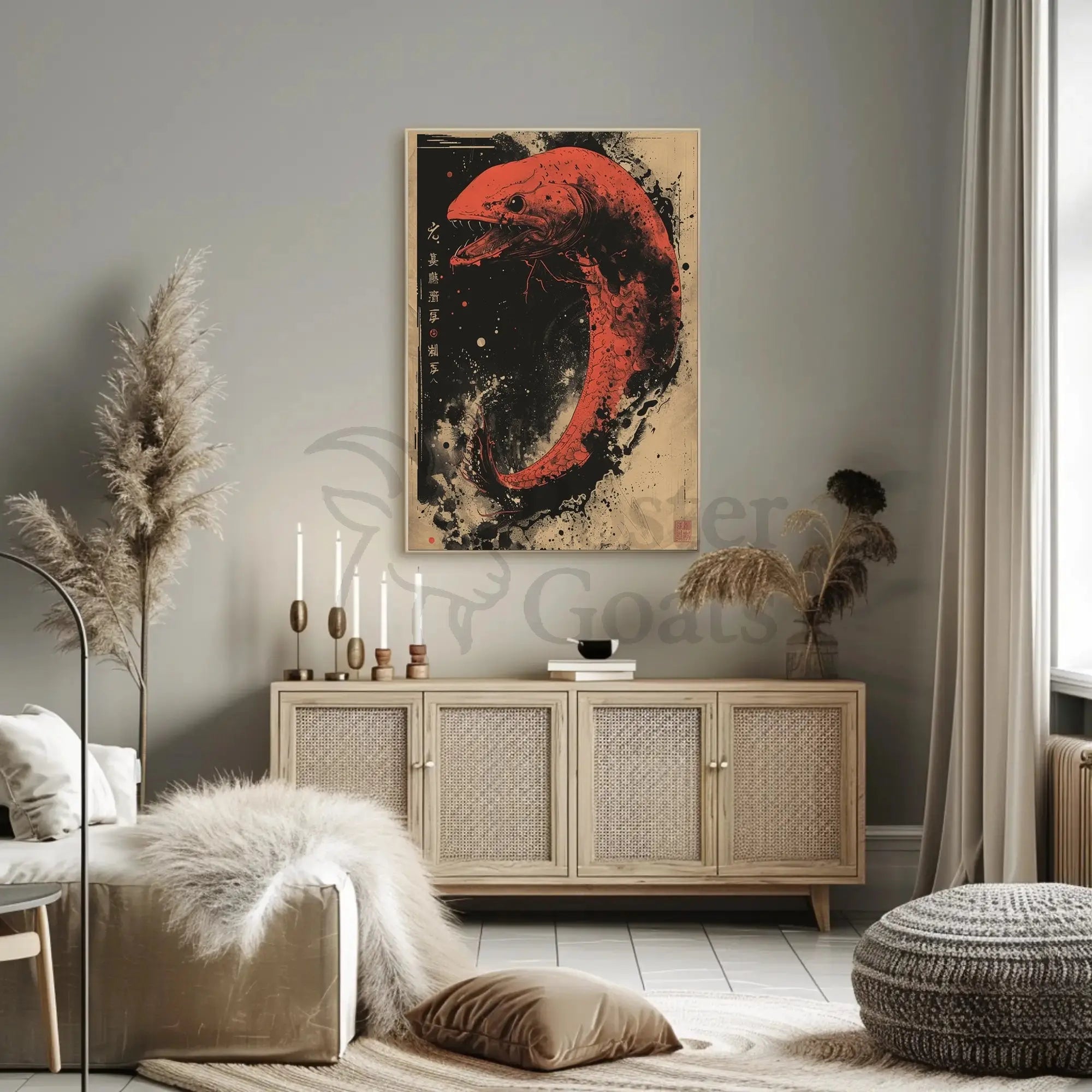 Mystical Serpent Chaos Ink Art Cultural Poster PosterGoat