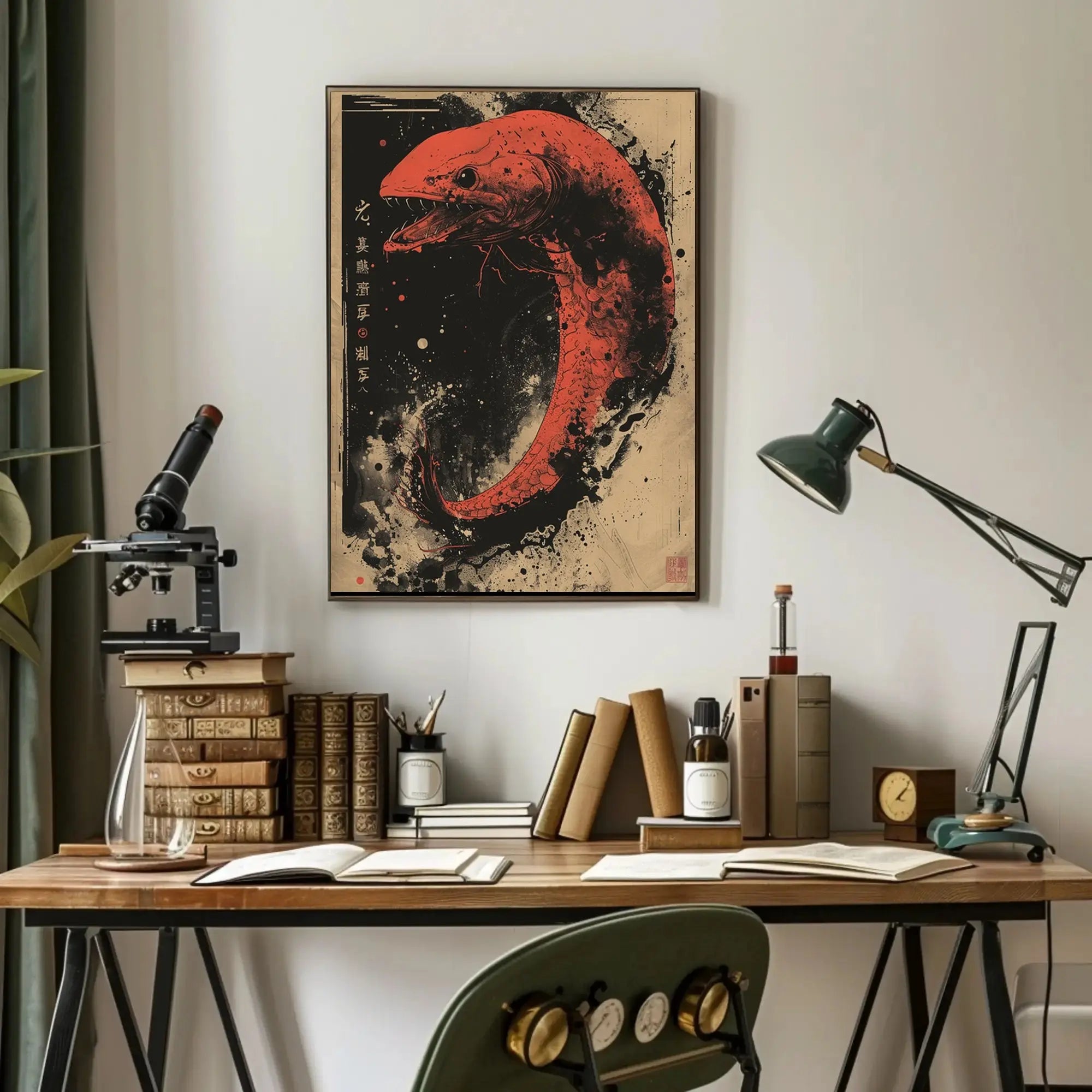 Mystical Serpent Chaos Ink Art Cultural Poster PosterGoat
