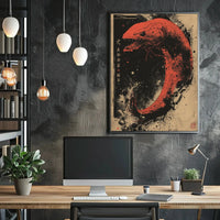 Mystical Serpent Chaos Ink Art Cultural Poster PosterGoat