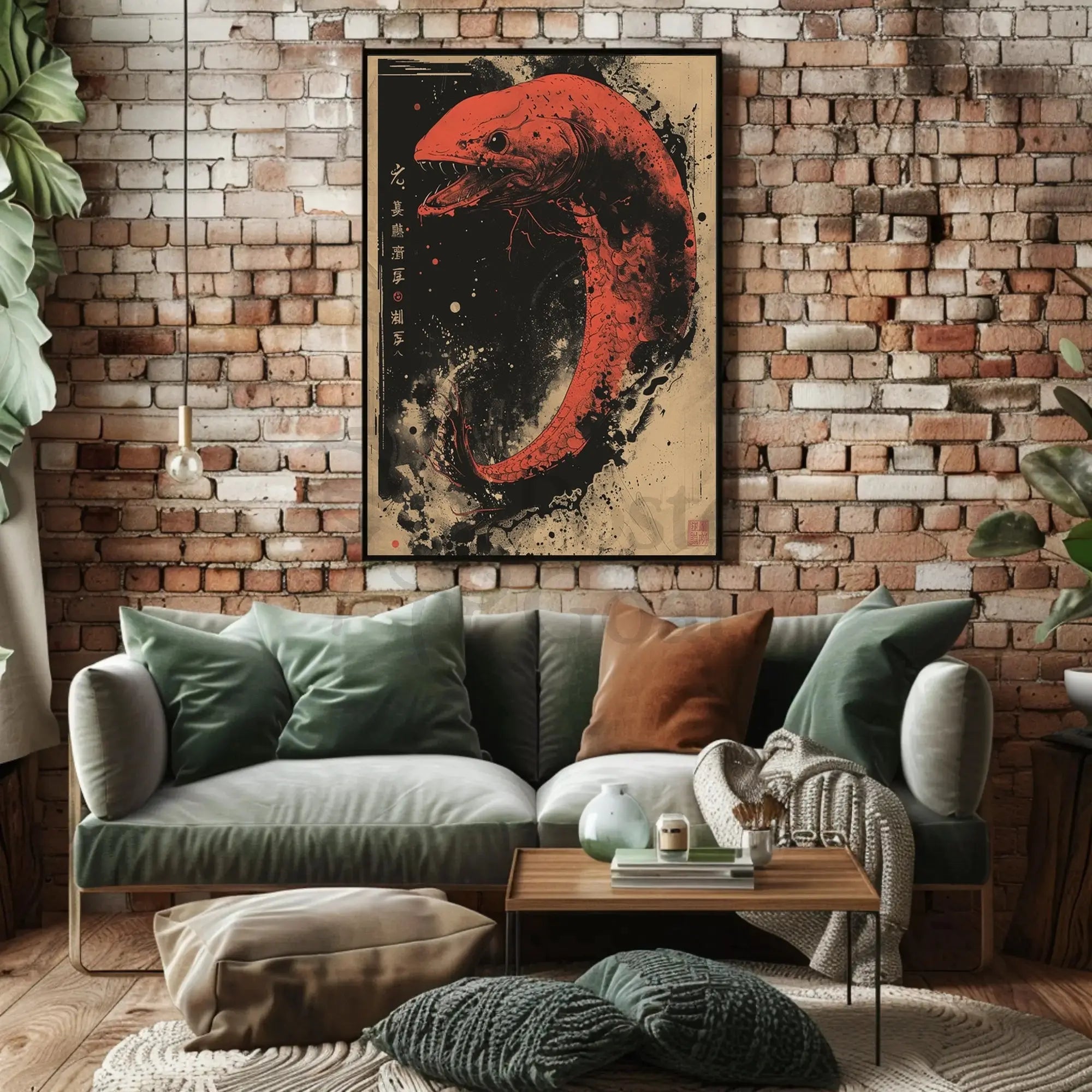 Mystical Serpent Chaos Ink Art Cultural Poster PosterGoat