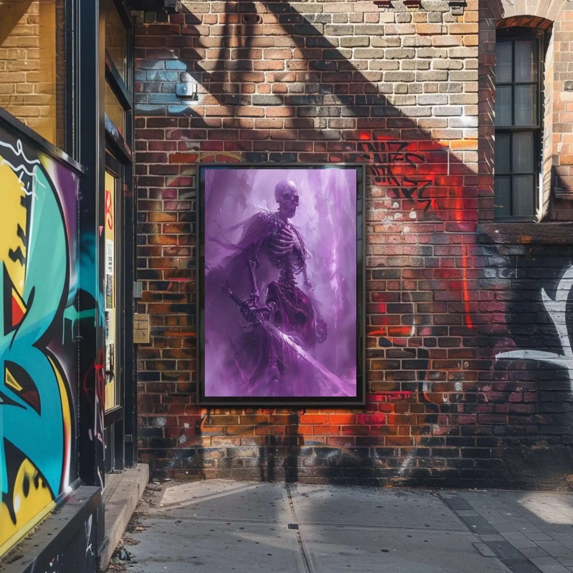 Mystical Skeleton Sword Fantasy Art Poster PosterGoat