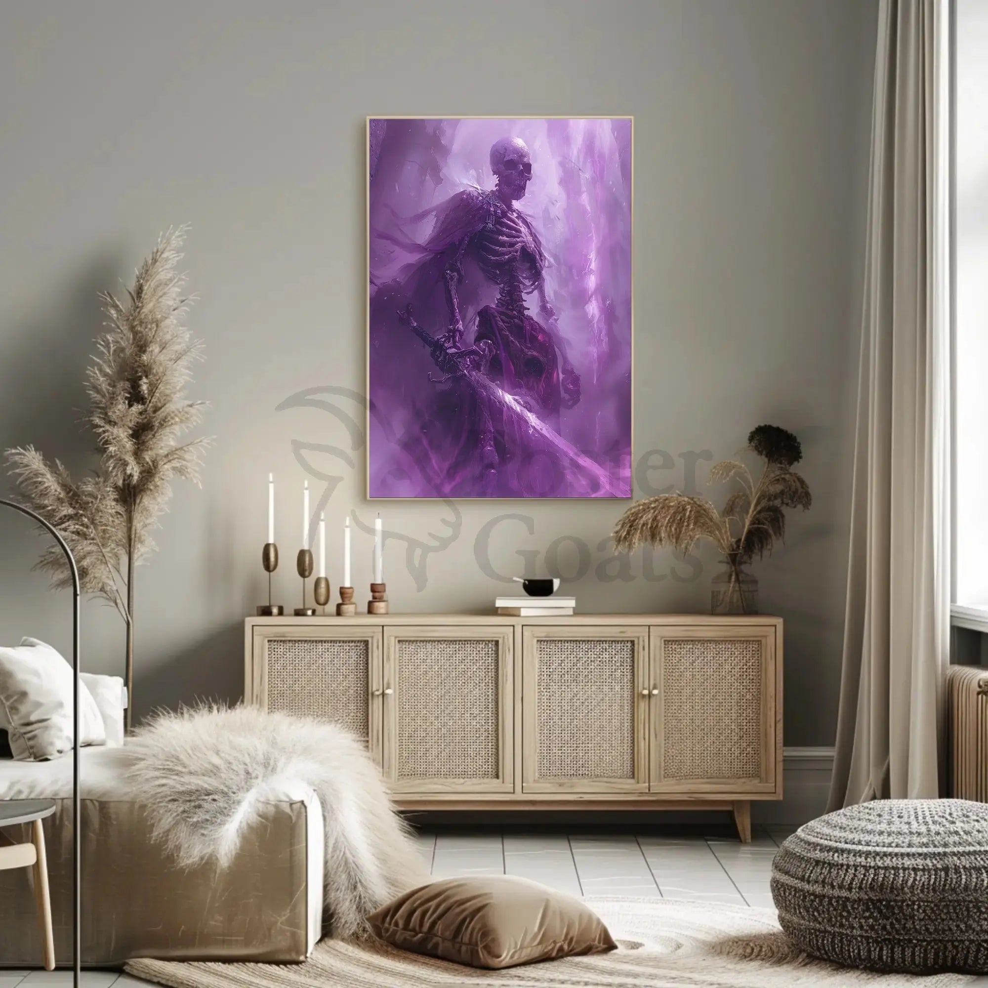 Mystical Skeleton Sword Fantasy Art Poster PosterGoat