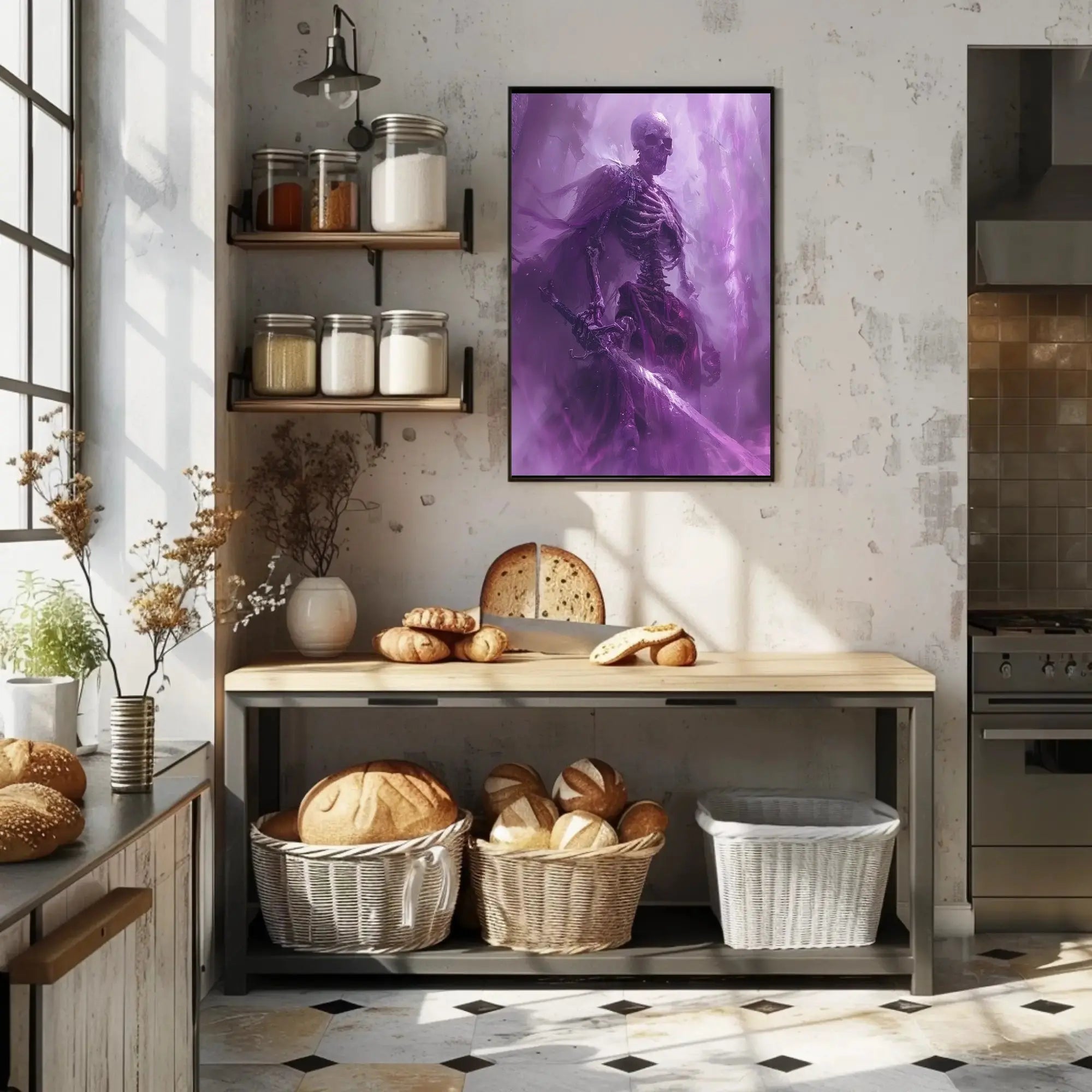 Mystical Skeleton Sword Fantasy Art Poster PosterGoat