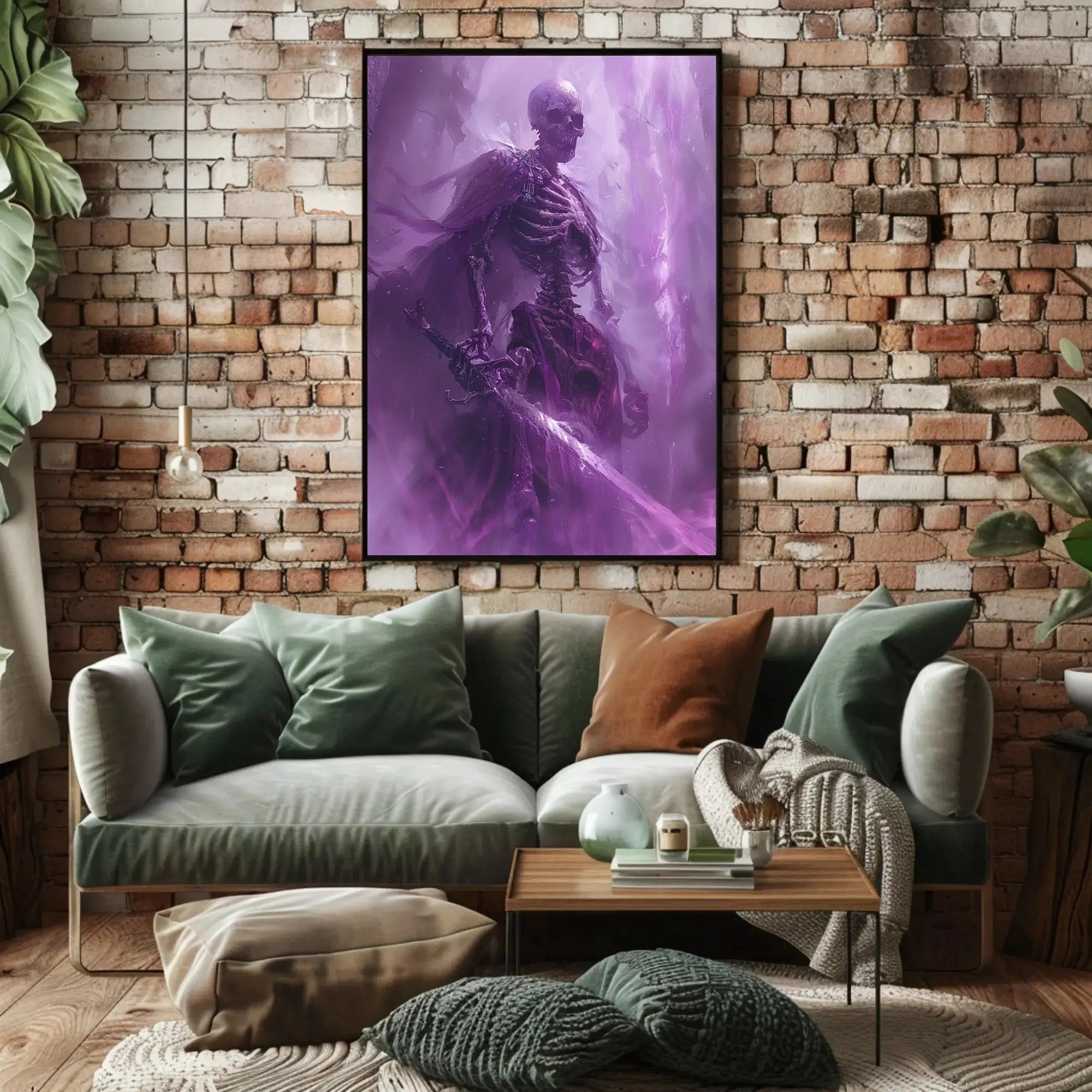 Mystical Skeleton Sword Fantasy Art Poster PosterGoat