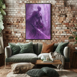 Mystical Skeleton Sword Fantasy Art Poster PosterGoat