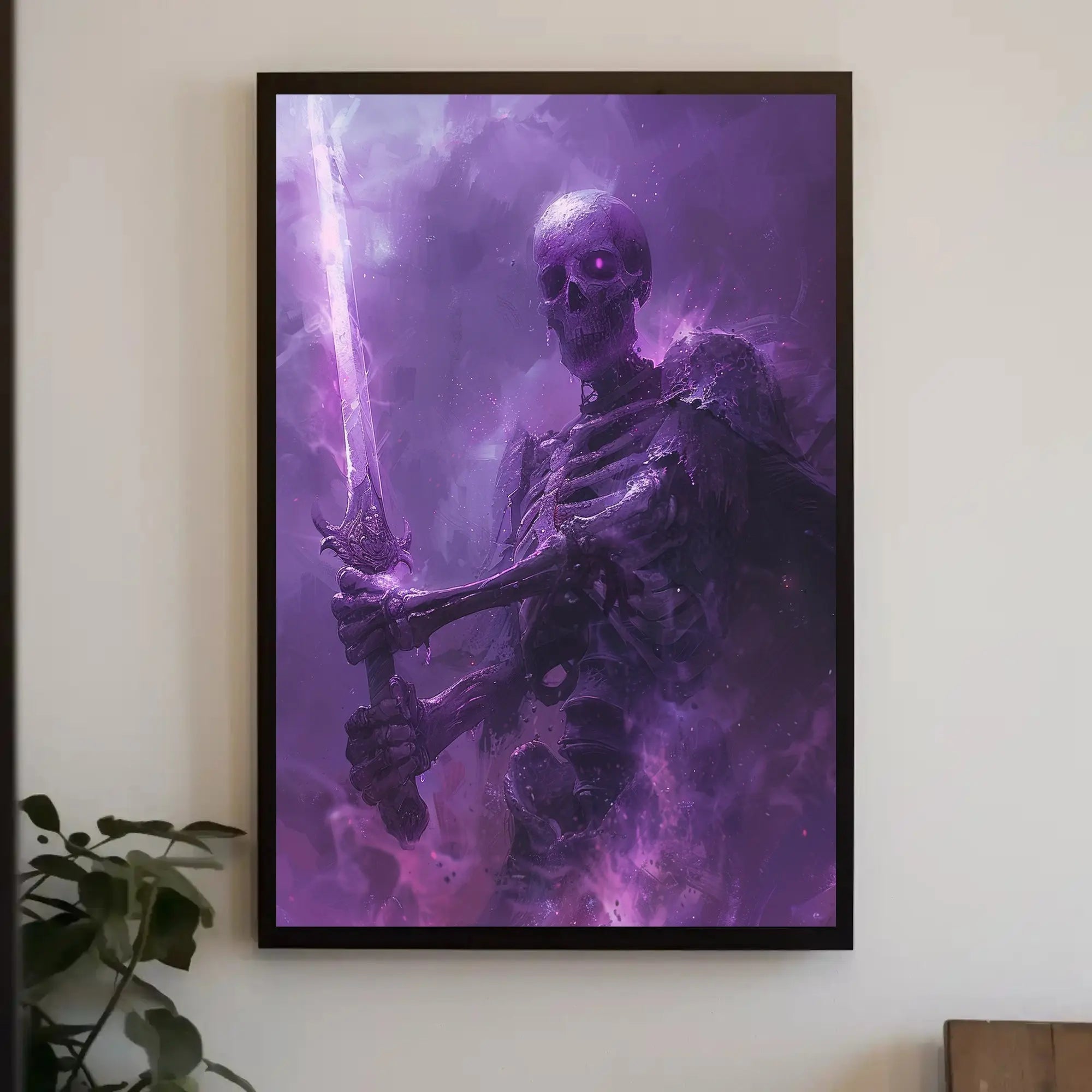 Mystical Skeleton Warrior Fantasy Art Poster PosterGoat