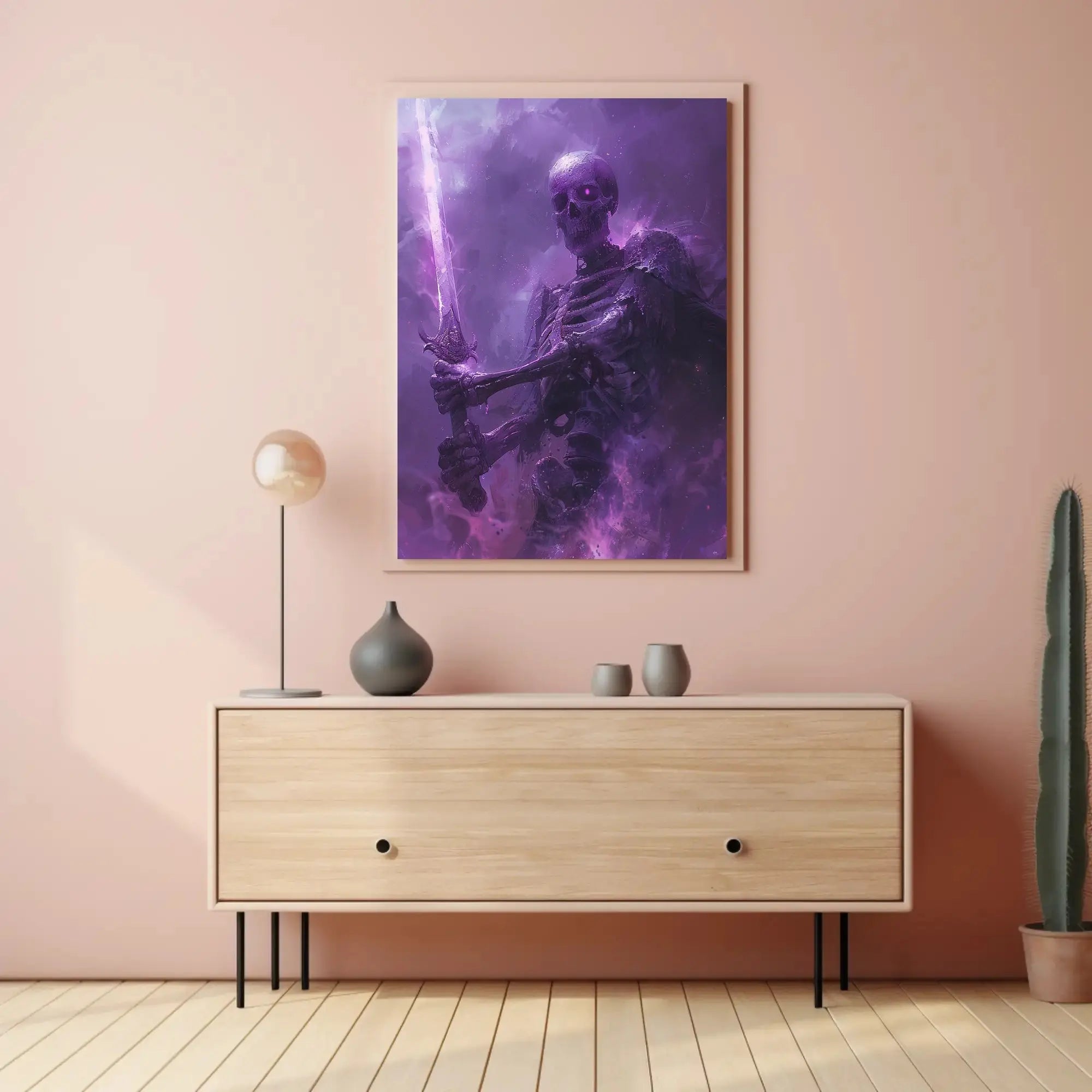 Mystical Skeleton Warrior Fantasy Art Poster PosterGoat