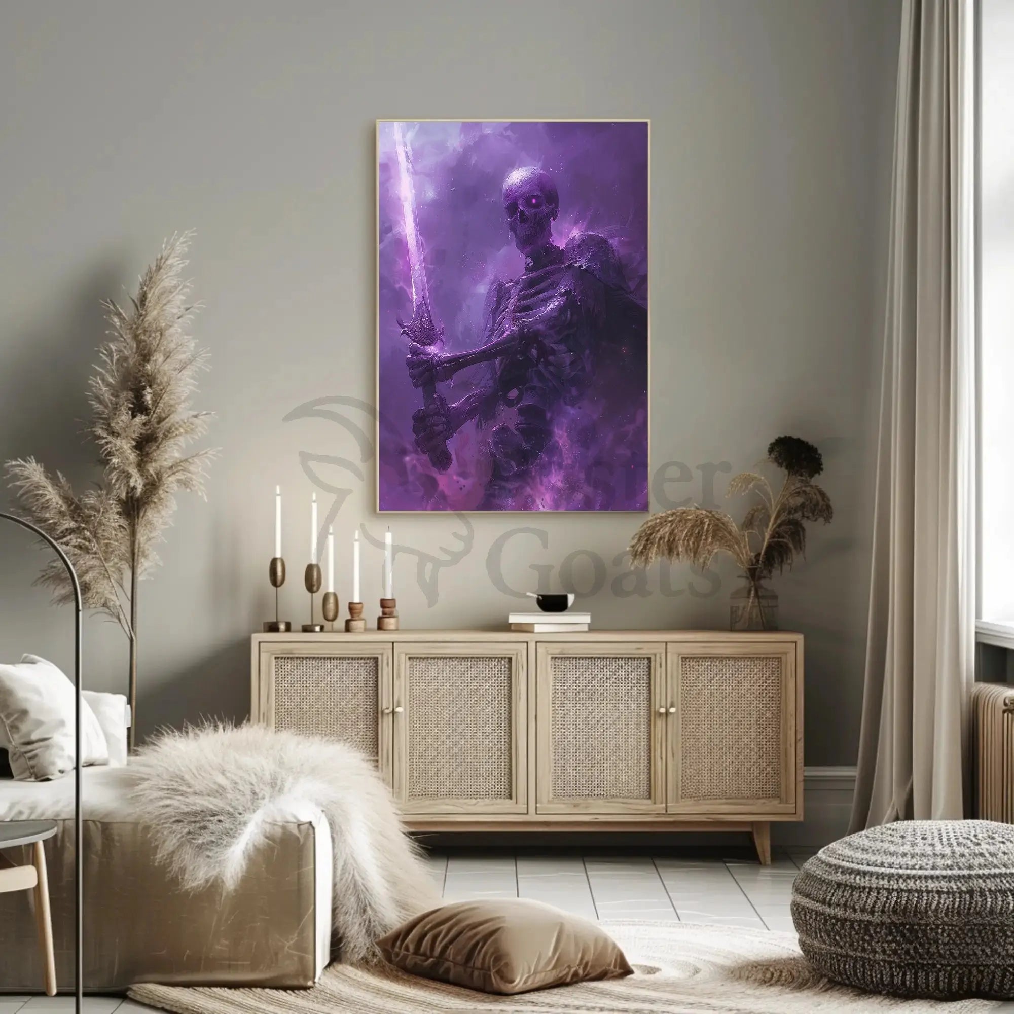Mystical Skeleton Warrior Fantasy Art Poster PosterGoat