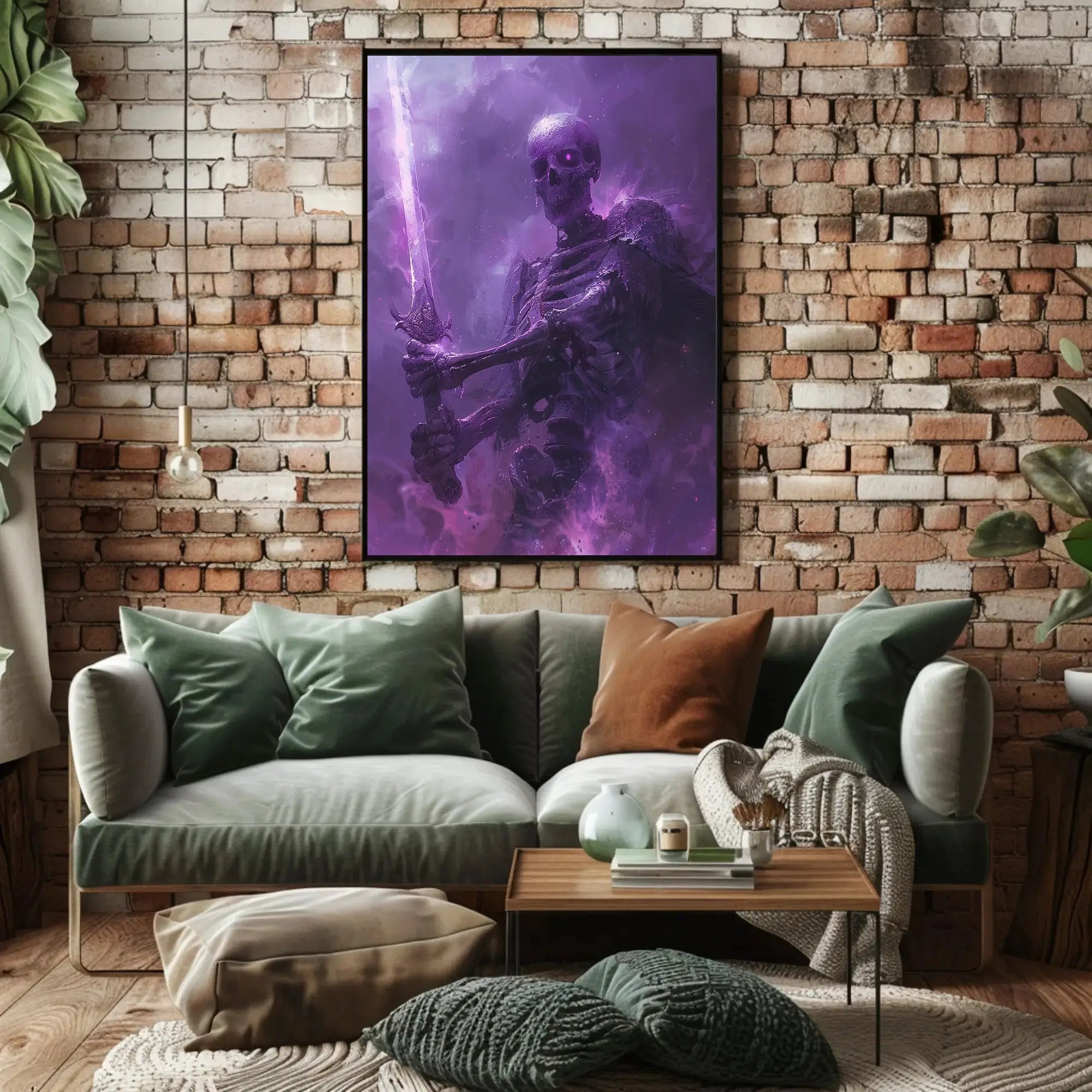 Mystical Skeleton Warrior Fantasy Art Poster PosterGoat
