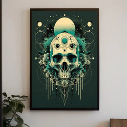 Mystical Skull Visionary Art Abstract Poster PosterGoat