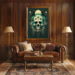 Mystical Skull Visionary Art Abstract Poster PosterGoat