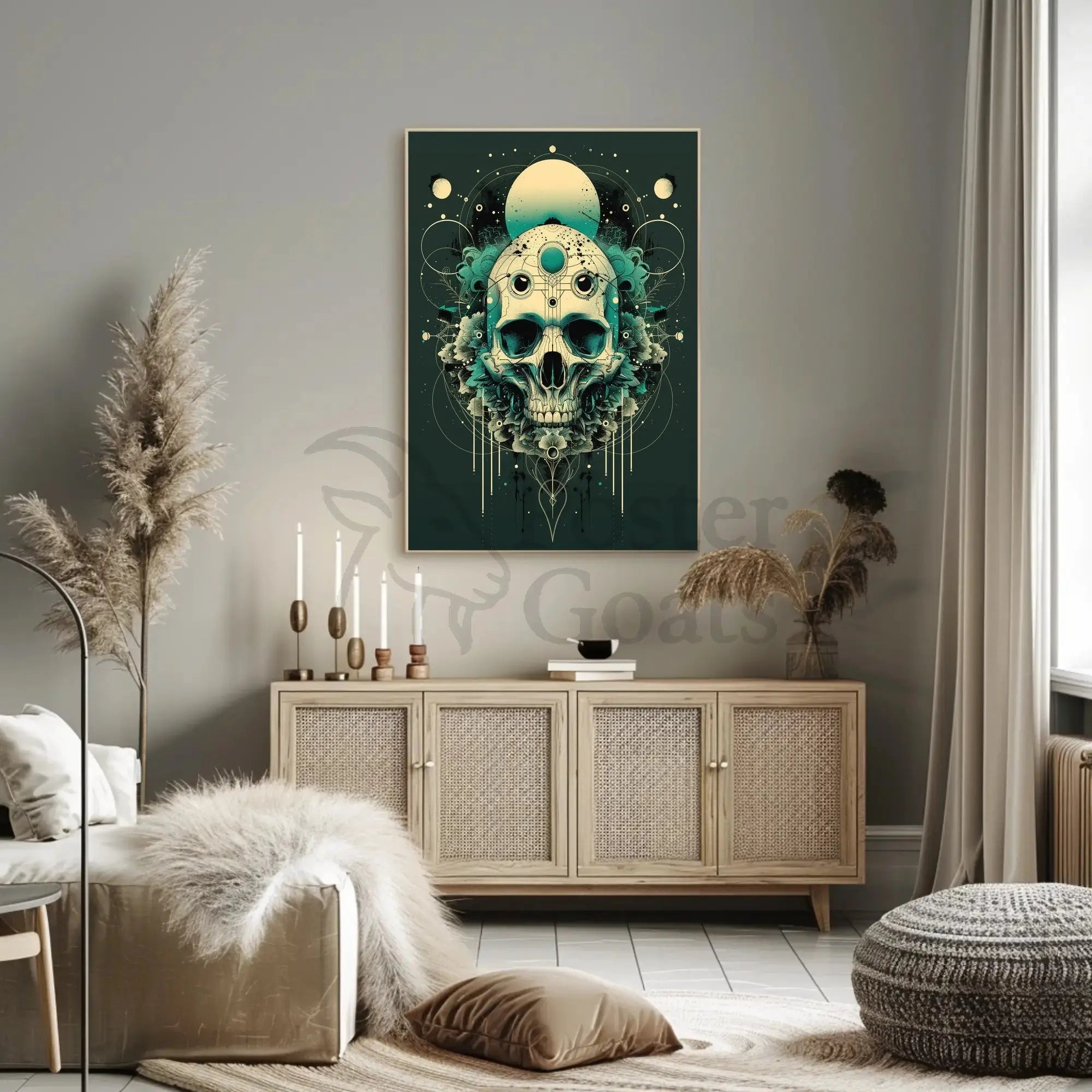 Mystical Skull Visionary Art Abstract Poster PosterGoat