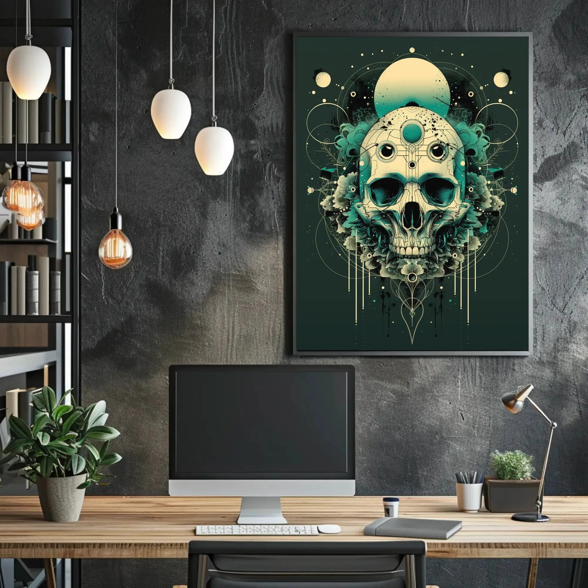 Mystical Skull Visionary Art Abstract Poster PosterGoat