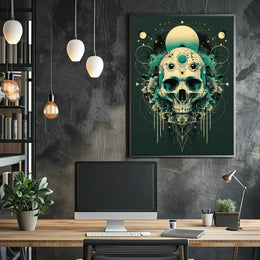 Mystical Skull Visionary Art Abstract Poster PosterGoat