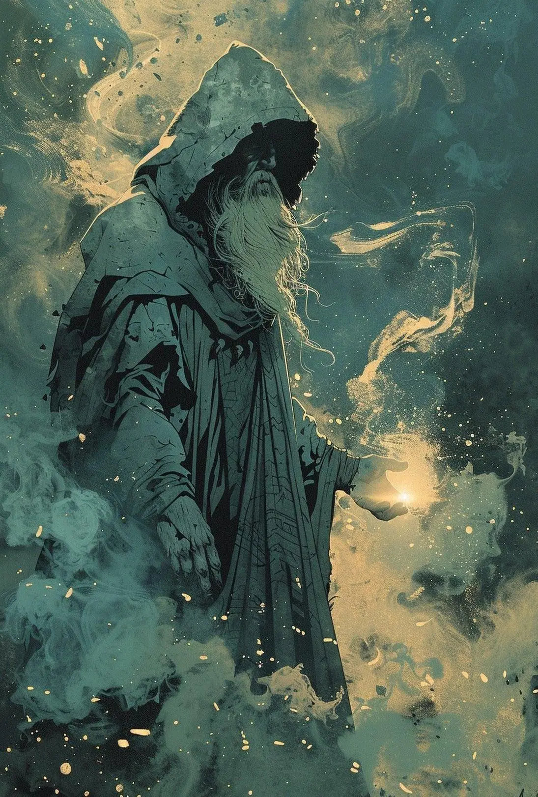 Mystical Sorcerer Fantasy Design Artistic, Pop Culture Poster PosterGoat