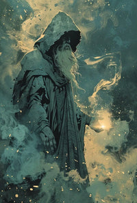 Mystical Sorcerer Fantasy Design Artistic, Pop Culture Poster PosterGoat