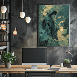 Mystical Sorcerer Fantasy Design Artistic, Pop Culture Poster PosterGoat