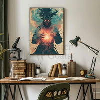 Mystical Sorcerer with Glowing Orb Fantasy Art Poster PosterGoat