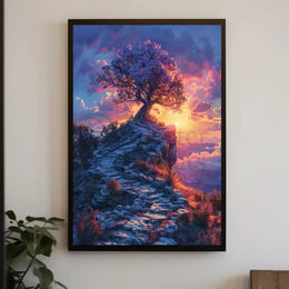 Mystical Sunset Journey Landscape Art Poster PosterGoat