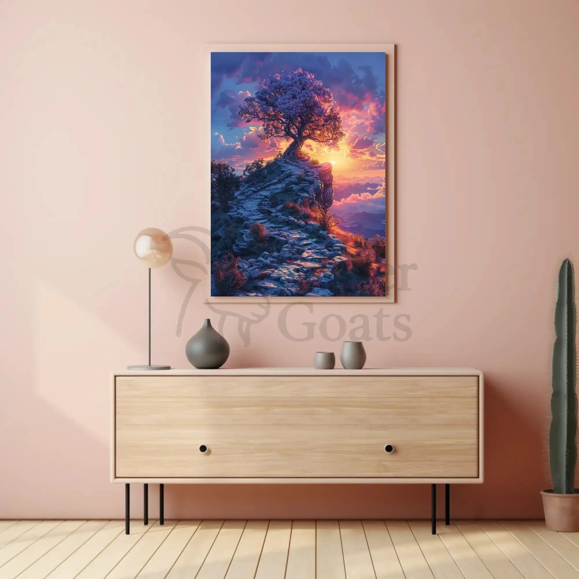 Mystical Sunset Journey Landscape Art Poster PosterGoat