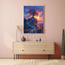Mystical Sunset Journey Landscape Art Poster PosterGoat