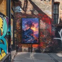 Mystical Sunset Journey Landscape Art Poster PosterGoat