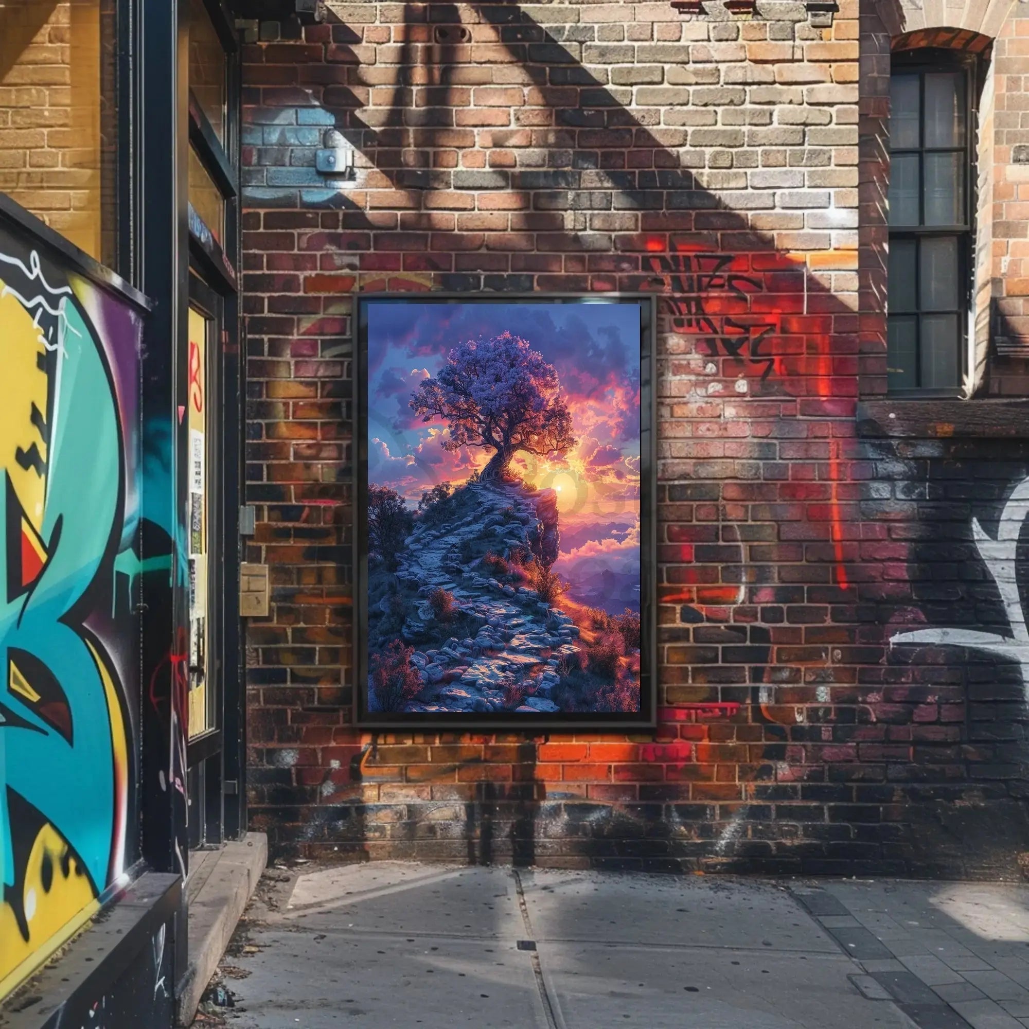 Mystical Sunset Journey Landscape Art Poster PosterGoat