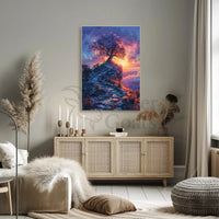 Mystical Sunset Journey Landscape Art Poster PosterGoat