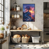 Mystical Sunset Journey Landscape Art Poster PosterGoat