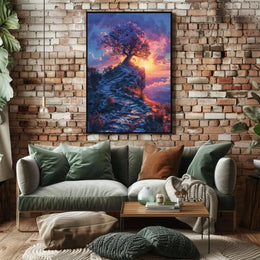Mystical Sunset Journey Landscape Art Poster PosterGoat