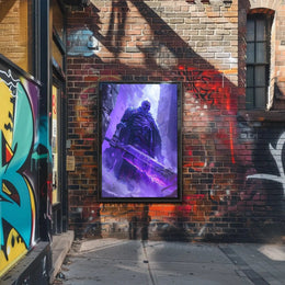 Mystical Undead Warrior with Glowing Sword Artistic Poster PosterGoat