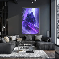 Mystical Undead Warrior with Glowing Sword Artistic Poster PosterGoat