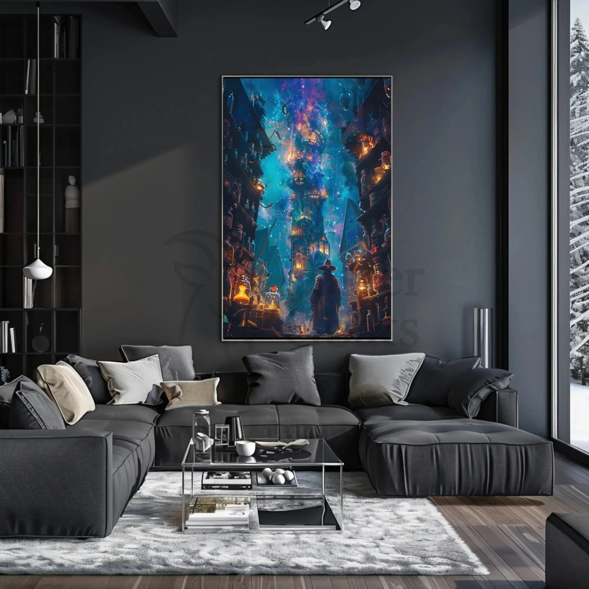Mystical Wizardry Adventure in Magical Realm Futuristic Sci-Fi Poster PosterGoat