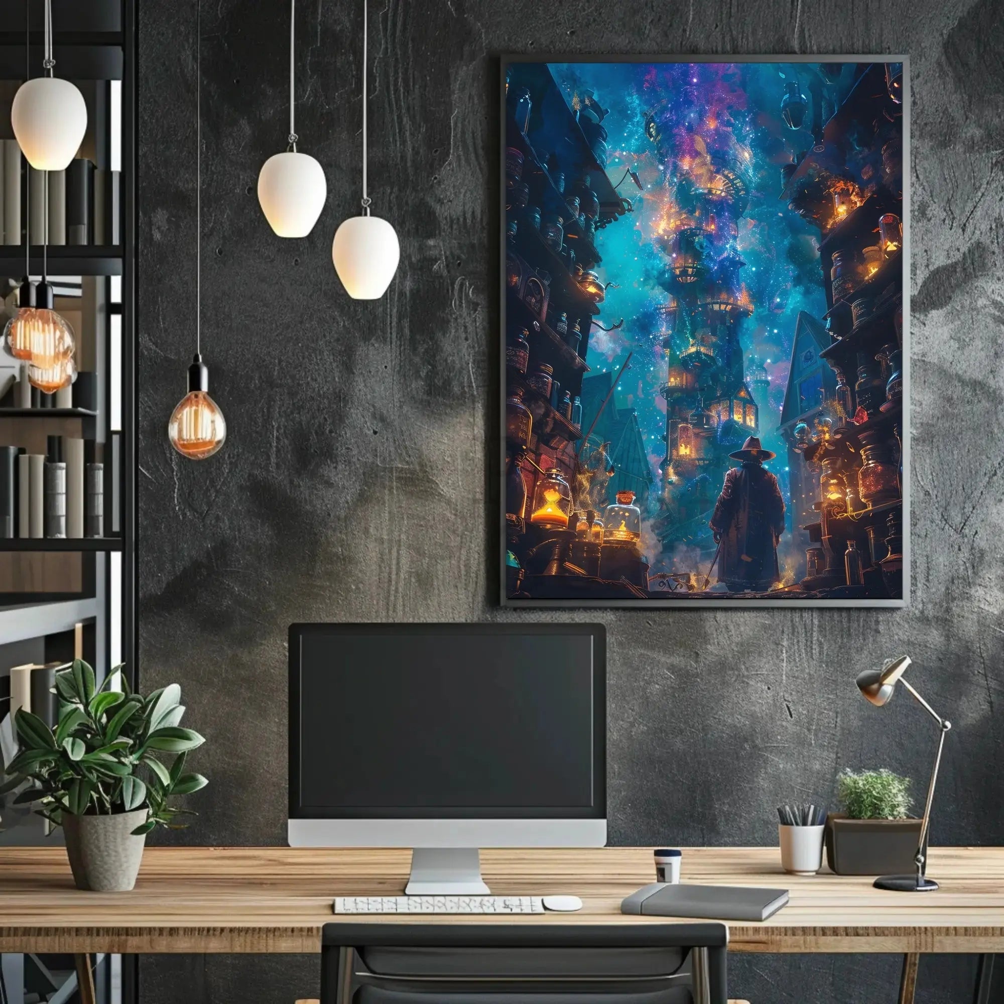 Mystical Wizardry Adventure in Magical Realm Futuristic Sci-Fi Poster PosterGoat