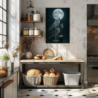 Mystical Wolves Howling at Moon Animal Poster PosterGoat