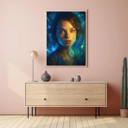Mystical Woman in Fantasy Setting Artistic Poster PosterGoat
