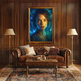 Mystical Woman in Fantasy Setting Artistic Poster PosterGoat