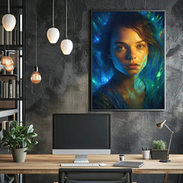 Mystical Woman in Fantasy Setting Artistic Poster PosterGoat