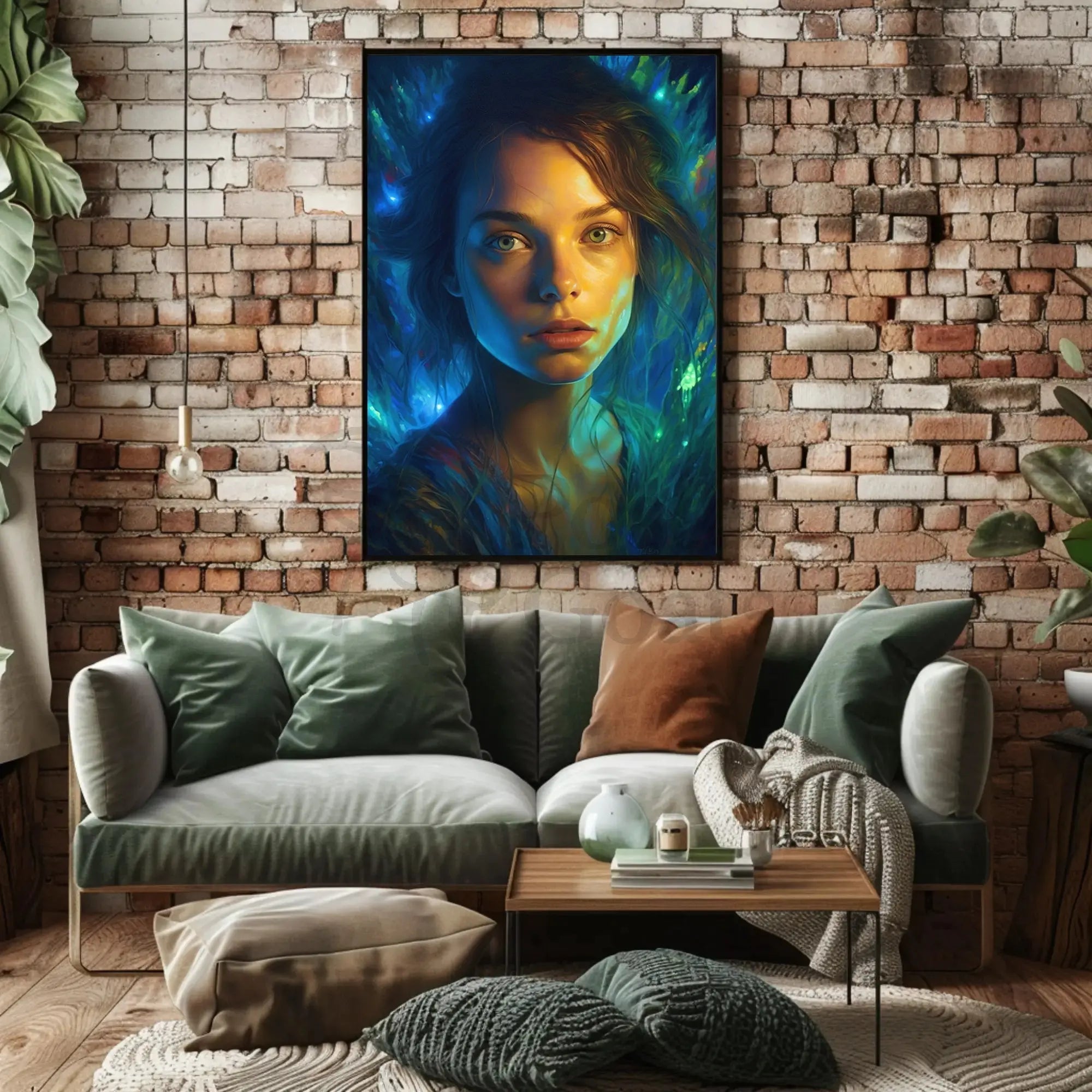 Mystical Woman in Fantasy Setting Artistic Poster PosterGoat