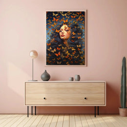 Mystical Woman with Butterflies Artistic Poster PosterGoat