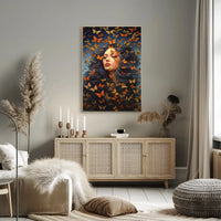 Mystical Woman with Butterflies Artistic Poster PosterGoat
